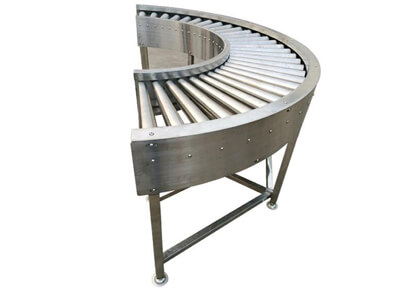 curved roller conveying machine